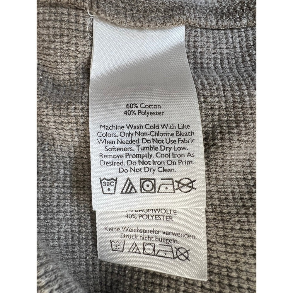 Eddie Bauer Waffle Thermal 3XL Taupe Greige Oversized Slouchy Grunge Baggy Crew - Picture 6 of 13